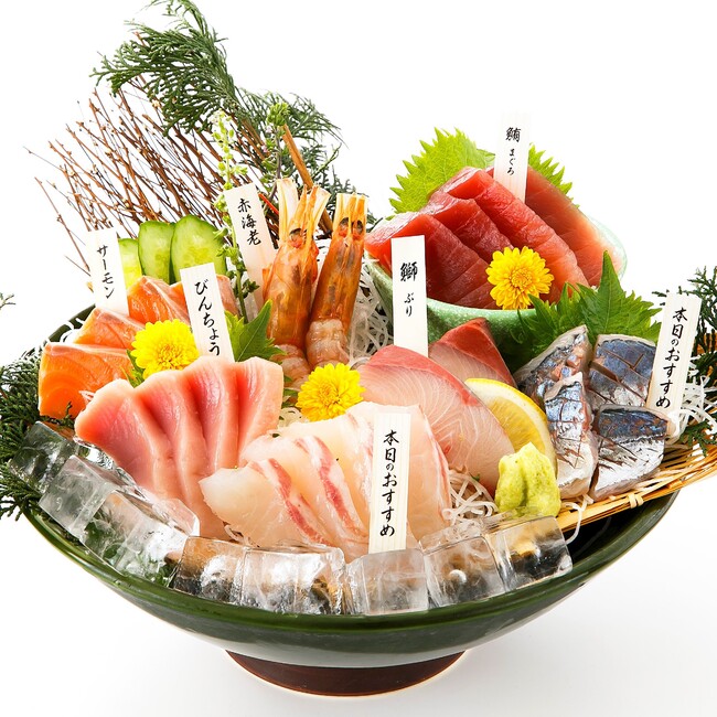 自慢の「旨い魚」を揃えた 【大漁盛り（3~4人前）】 1,899円（税込2,089円）