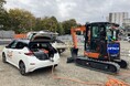 バッテリー駆動式ショベルへの移動式給電による実証試験を実施