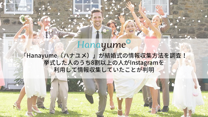 Hanayume ハナユメ が結婚式 の情報収集方法を調査 挙式した人のうち8割以上がinstagramで情報収集していたことが判明 エイチームのプレスリリース