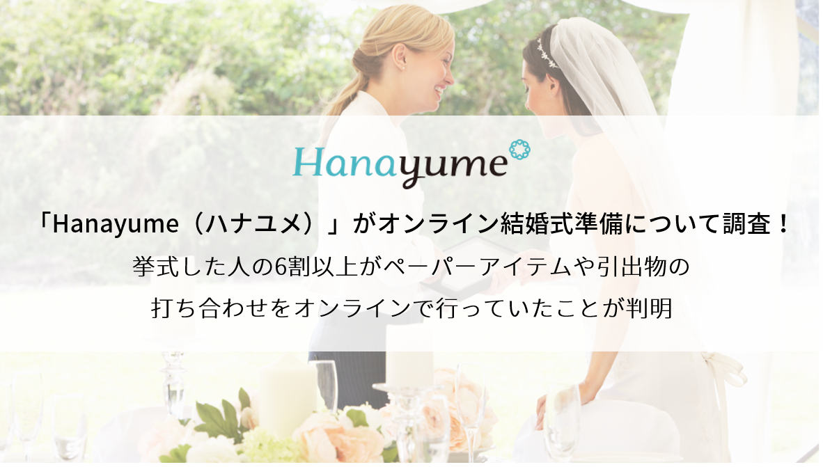 「Hanayume（ハナユメ）」がオンライン結婚式準備について調査