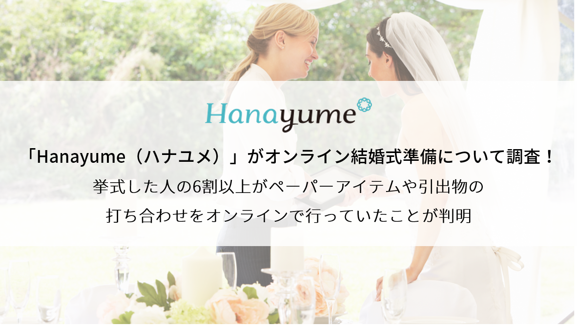 Hanayume ハナユメ がオンライン結婚式準備について調査 エイチームのプレスリリース