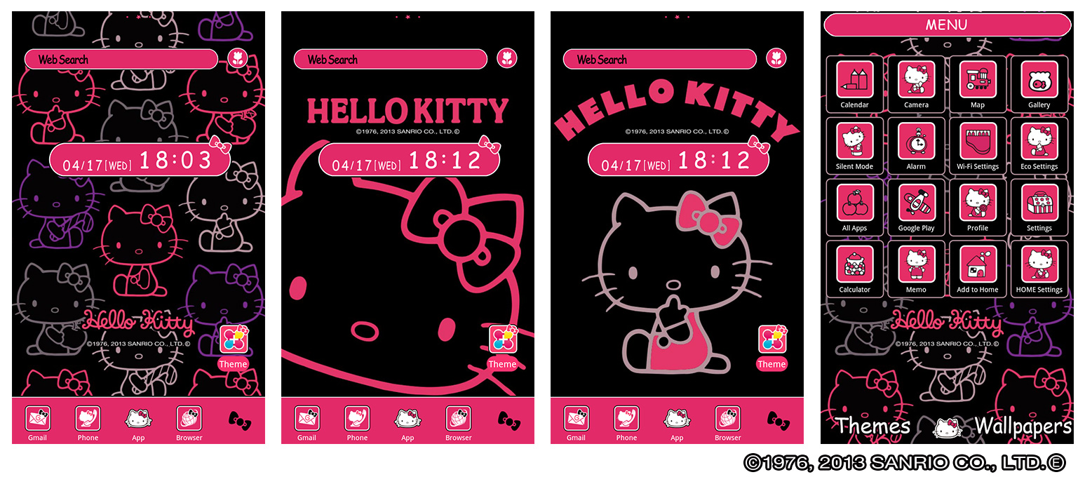 世界中で大人気 ハローキティ 無料きせかえが海外へ進出 Android Tm 用きせかえ アプリ Home プラスホーム にて無料配信開始 エイチームのプレスリリース