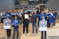 静岡ブルーレヴズ・郭 玟慶(カク・ブンケイ)選手が橋本組を訪問、初のプレーオフ進出を報告。