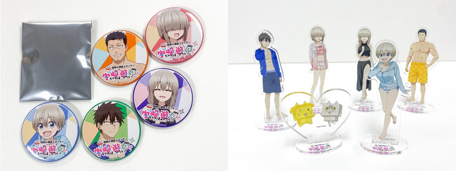 左から、「オリジナル缶バッチ」各440円（5種類+シークレット1種）、「オリジナルアクリルスタンド」各770円（全6種類） (税込)