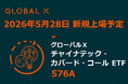 Global X Japan株式会社「グローバルＸ チャイナテック・カバード・コール ETF」（銘柄コード：576A）東京証券取引所より上場承認