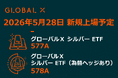 Global X Japan株式会社「グローバルＸ シルバー ETF」（銘柄コード：577A）、「グローバルＸ シルバー ETF（為替ヘッジあり）」（銘柄コード：578A）東京証券取引所より上場承認