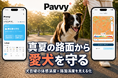 猛暑・寒さから犬を守るアプリ「Pavvy°」のリリース、クラウドファンディング開始のお知らせ。路面温度を精密予測する国内初(※)の非線形モデルを搭載したお天気アプリでアニマルウェルネスを考える。