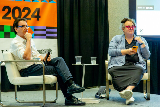 SXSWのセッションに登壇したICMG Next CEOのAna Arriola-Kanada（写真右）