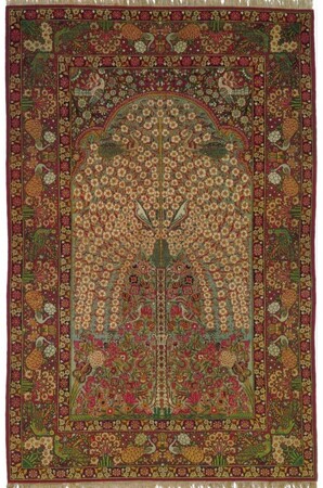 ペルシア絨毯：ケルマーン　ラヴァール　ペルシア南部　19世紀後期