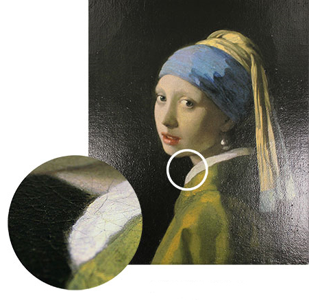 油彩画（フェルメール作「真珠の耳飾りの少女」）