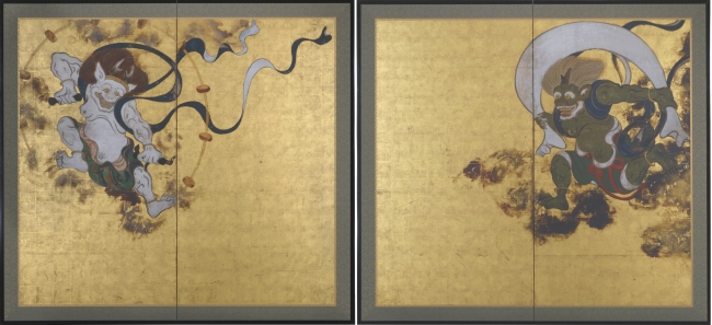 建仁寺に寄贈された国宝「風神雷神図屏風」（俵屋宗達筆）の高精細複製品