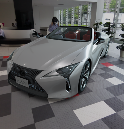 自動車のCGを実寸大で表示するバーチャルショールームデモ 自動車のCGを実寸大で表示するバーチャルショールームデモ