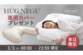 【3/3限定 対象者全員プレゼント】抱き枕一体型まくら「HUG NEGU」楽天市場で枕購入者全員に、専用ピローケースをプレゼント ＋”20％OFFクーポン配布”楽天スーパーSALE