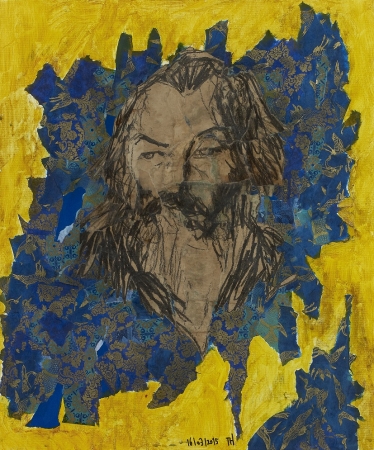 Taro Hakase／葉加瀬太郎 Brahms in Yellow 2015 Acrylic painting collage on canvas