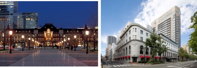 左）東京ステーションホテル、右）ホテルニューグランド