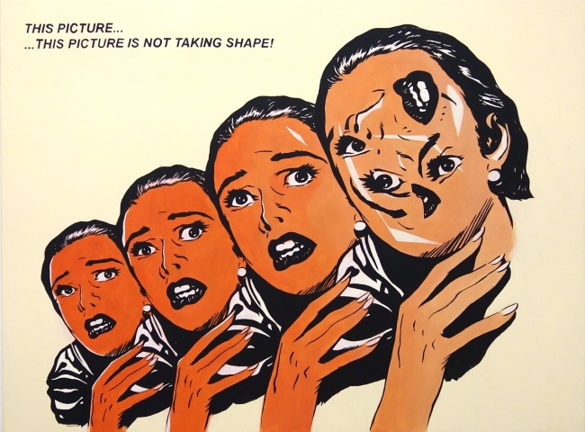 Dina Gadia「Fear of Multiplying Gestures」2015 アクリル・キャンバス 122×91.4 cm クリアギャラリートーキョー