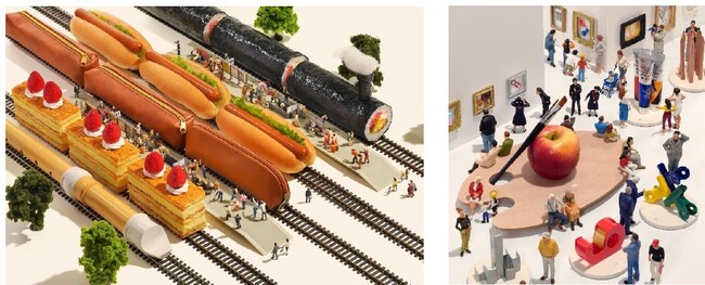左：列車のくみたて 右：なんでも現代美術館 (C)Tatsuya Tanaka