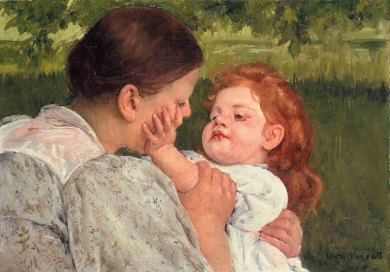 メアリー・カサット《母の愛撫》1896年頃