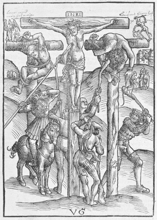 ウルス・グラーフ《百卒長のいるキリスト磔刑》1506年頃 木版 21.8×15.5cm