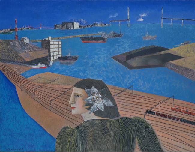 林敬二《横浜港》1988年　油彩、キャンバス　91.0×116.0㎝