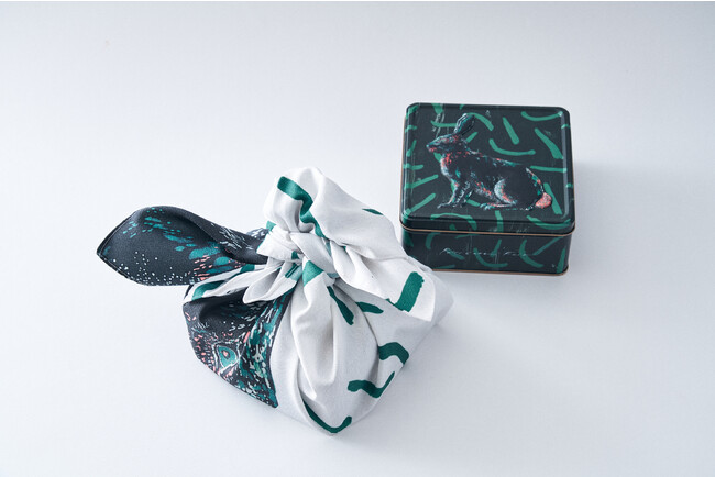 【限定ふろしきセット】TANAKA KENTAROU "USAGI" ART BOX(田中健太郎 うさぎのアートボックス クッキー缶) 【限定ふろしきセット】TANAKA KENTAROU "USAGI" ART BOX(田中健太郎 うさぎのアートボックス クッキー缶)