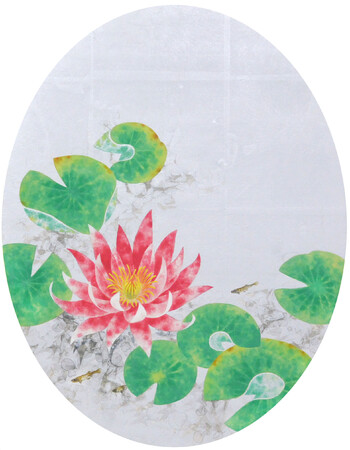 「水鏡・真夏の色」　 （紙本着色、6号楕円、額装付） 198,000円
