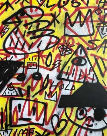 DISKAH 「Black Book Sessions」 （acrylic・marker・spray on canvas、F50)