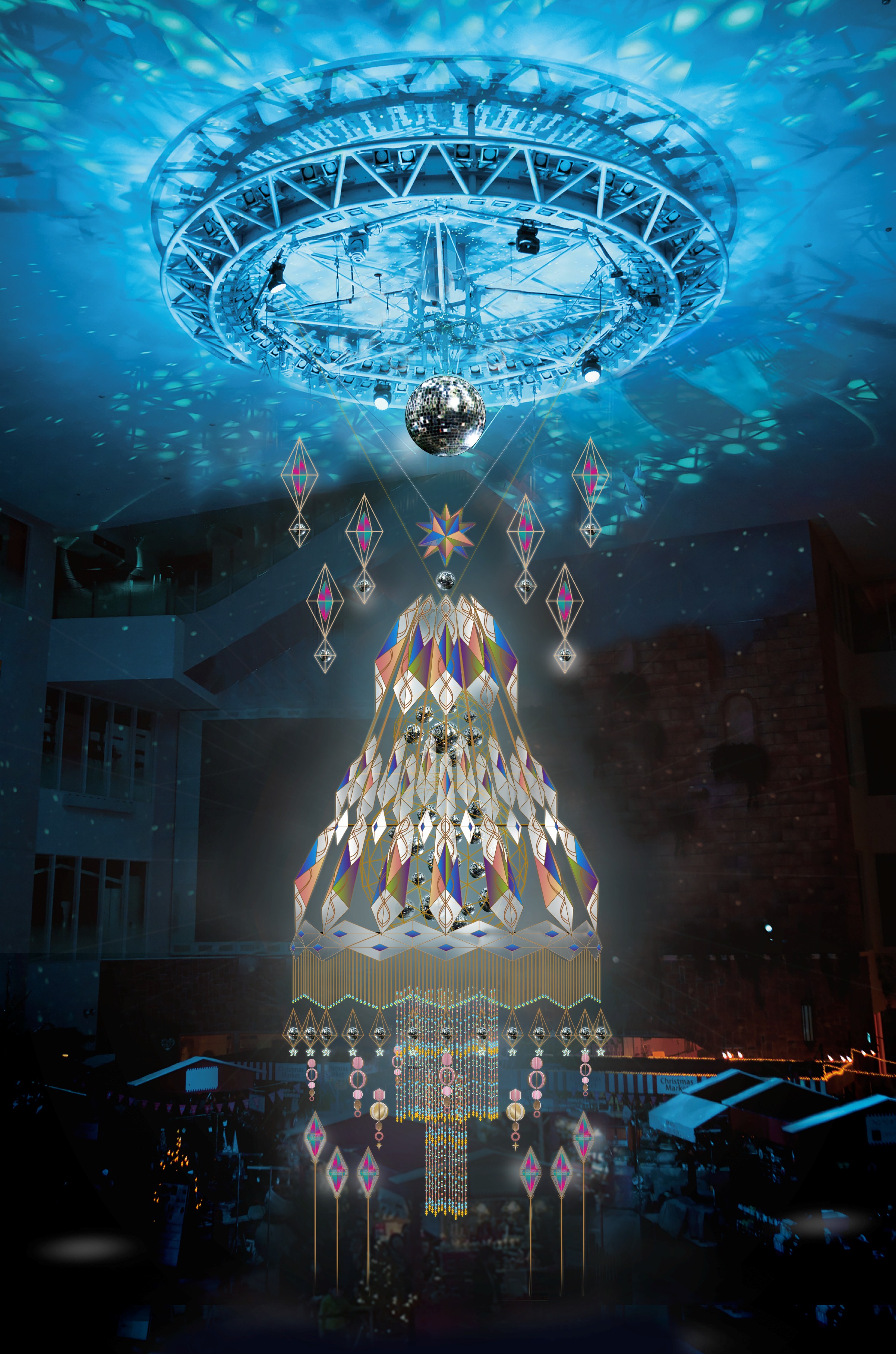 阪急百貨店うめだ本店 いよいよクリスマスは最高潮へ 吹抜け大空間を幻想的なムードで包む 音と光のイルミネーション Candy Castle Happiness 株式会社阪急阪神百貨店のプレスリリース