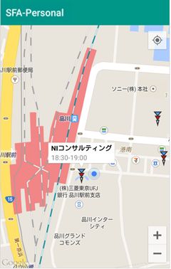 地図上で訪問先を確認