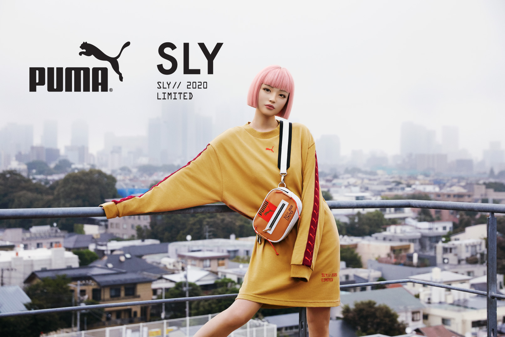 PUMAプーマ ×SLY スライコラボ★フーデッドナイロンコート★ピンクベージュ