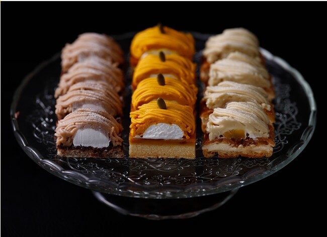 写真左：『マロンモンブラン』写真中央：『かぼちゃモンブラン』写真右：『さつまいもモンブラン』