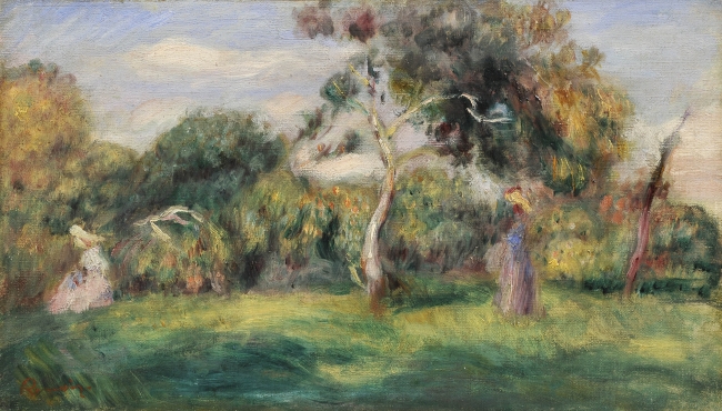 野原、木立、そして女性たち(カーニュ)　23×41cm