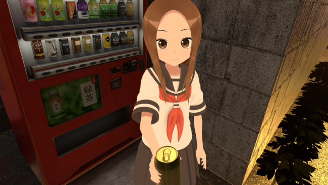 高木さんと一緒にジュースが飲めるそして、手渡されたジュースの空き缶を使って高木さんと缶入れゲーム体験が始まります。