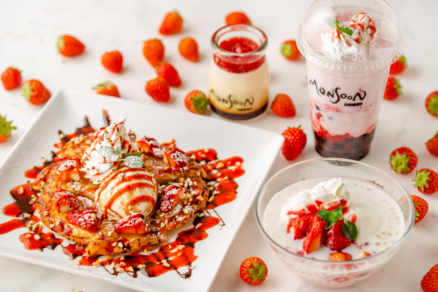 【春季限定】甘酸っぱい苺のスイーツが勢ぞろい！「ストロベリーフェア2020」、2月14日（金）よりモンスーンカフェ全店でスタート！