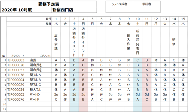 ウィンワークス株式会社 様々な体裁の勤務シフト表出力を容易にするexcel勤務表ギャラリーをお客様に提供開始 ウィンワークス株式会社のプレスリリース