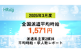 全国派遣平均時給は「1,571円」【2025年3月度 派遣平均時給・求人数レポート】