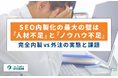 SEO内製化の障壁は『人材不足』と『ノウハウ不足』!完全内製vs外注の実態と障壁の打開策とは?