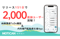 医師が作った医師向けアプリMOTiCAN-モチカン-がリリース後151日で医師ユーザー数2000人を突破