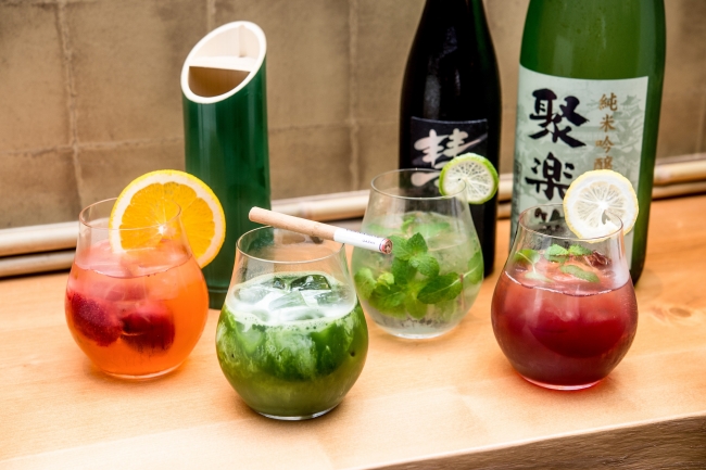 抹茶や季節フルーツを使用したオリジナル日本酒カクテル