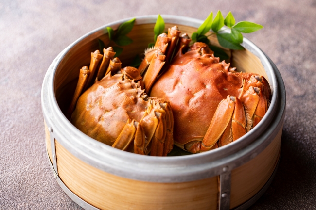 上海蟹の姿蒸し