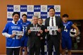 SEKISUIチャレンジャーズ、尼崎市、尼崎郵便局が合同記者会見を実施