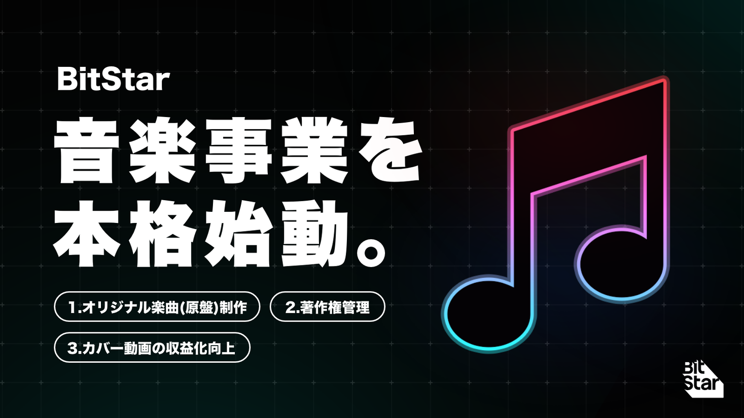 BitStar、音楽事業を強化。オリジナル楽曲制作・著作権管理・「歌ってみた」などのカバー動画の収益化向上を推進。