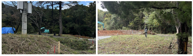 建設予定となる土地を視察する代表(中山)