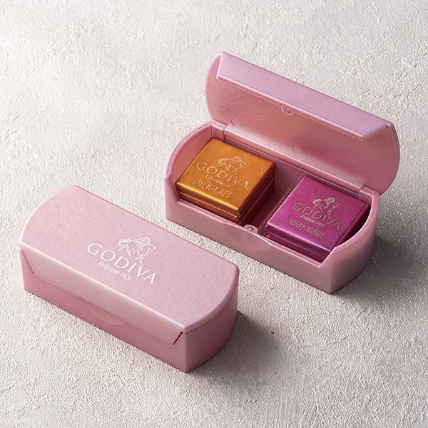 パールピンク色のチョコレート専用ボックスに 新発売の カレ ルビー を詰め合わせた特別なセット ゴディバ 福井県 カレ アソートメント 8枚入 ゴディバ ジャパン株式会社のプレスリリース
