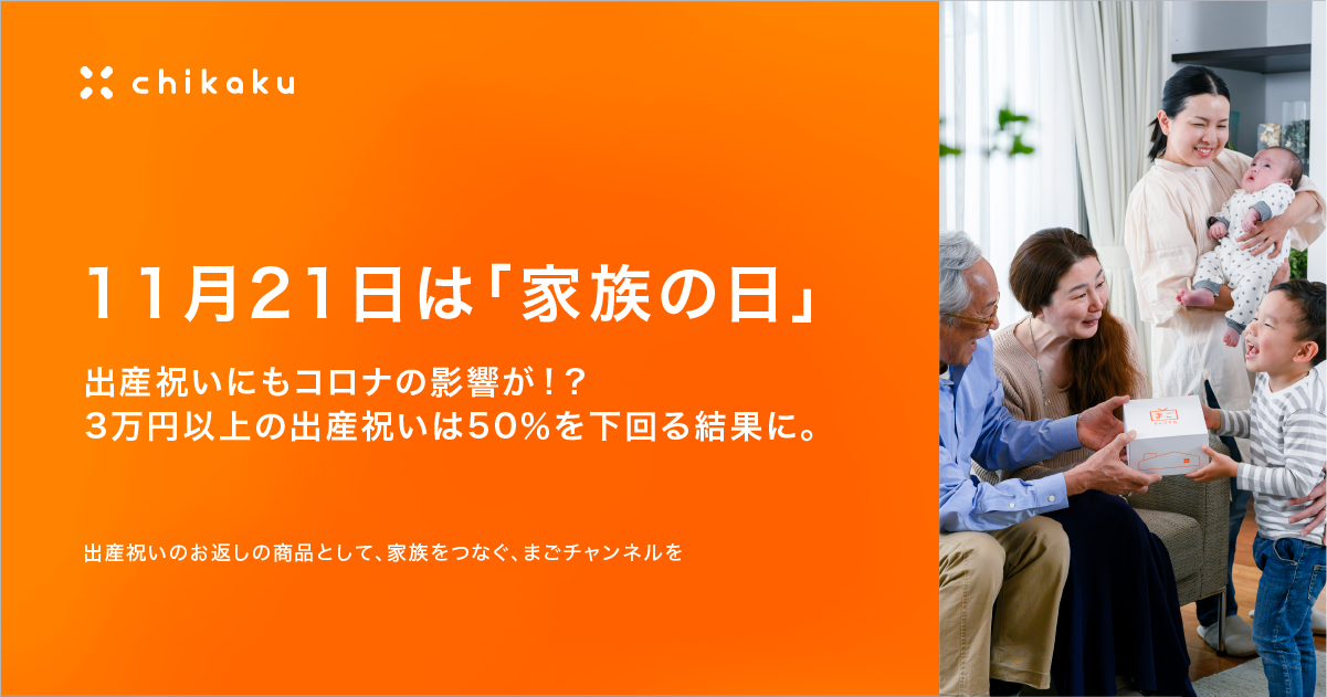 11月21日は 家族の日 出産祝い にもコロナの影響が 3万円以上の出産祝いは50 を下回る結果に 株式会社チカクのプレスリリース