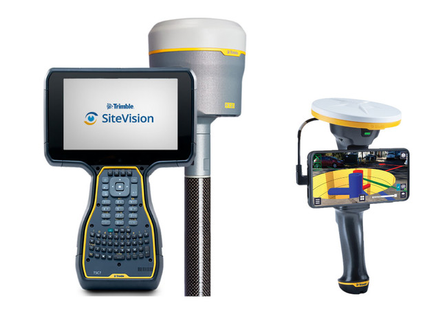 左：Trimble SiteVision Rover、右：Trimble SiteVision Handy (2020年発売)