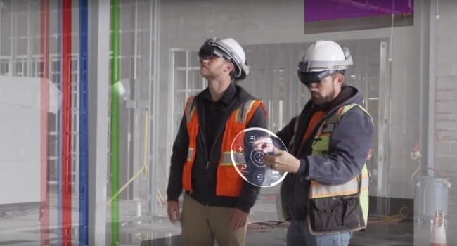 施工現場でのTrimble Connect for HoloLens活用シーン