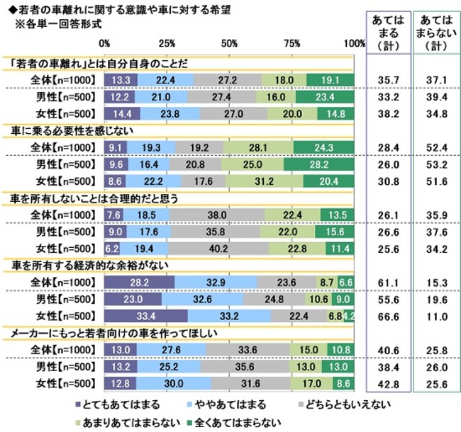 6.若者の車離れに関する意識や車に対する希望