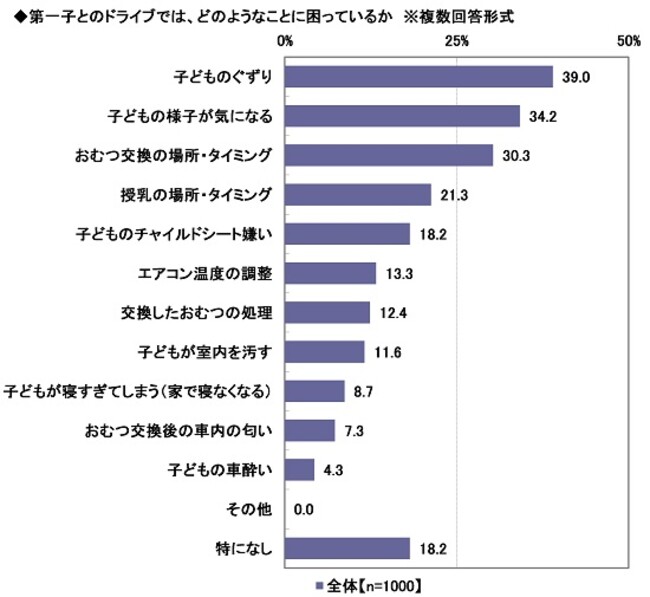 15.第一子とのドライブでは、どのようなことに困っているか