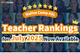 【NativeCamp ASL /アメリカ手話】Teacher Rankings for July 2025 Now Available /7月の講師ランキングを公開